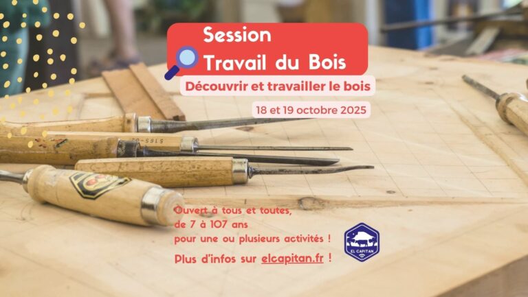 Du 18 au 19 Octobre, Session Travail du Bois