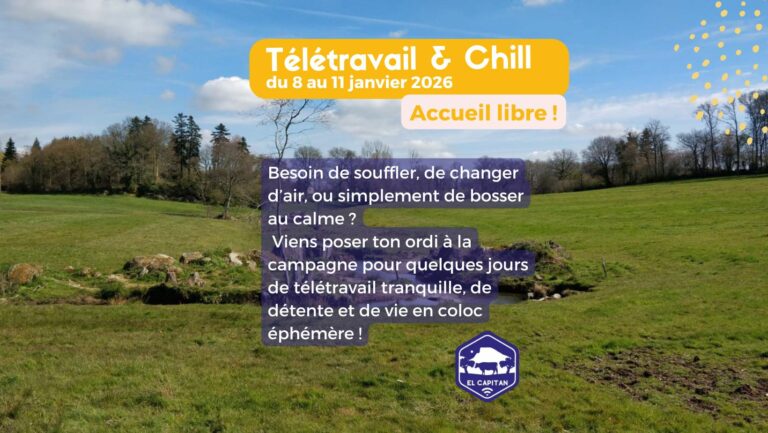 Semaine télétravail & Chill du 8 au 11 janvier 2026