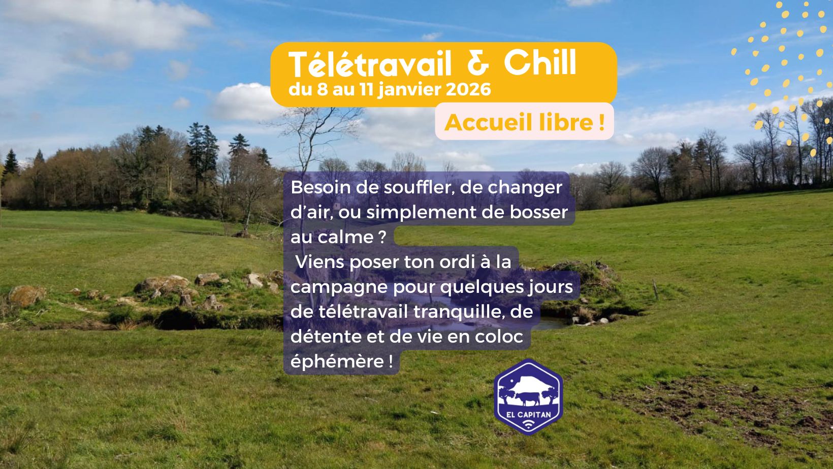 Semaine télétravail & Chill du 8 au 11 janvier 2026