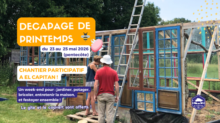 Du 23 au 25 mai 2026 Week-end de chantier Participatif !
