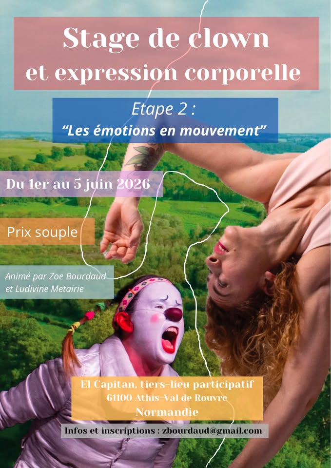Du 1 au 5 Juin, Stage « Les emotions en mouvement »